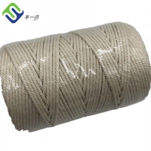 Inkambiso yokuthengisa eshisayo 3 Strand Macrame Cord 3mm 4mm 5mm Natural Cotton Rope