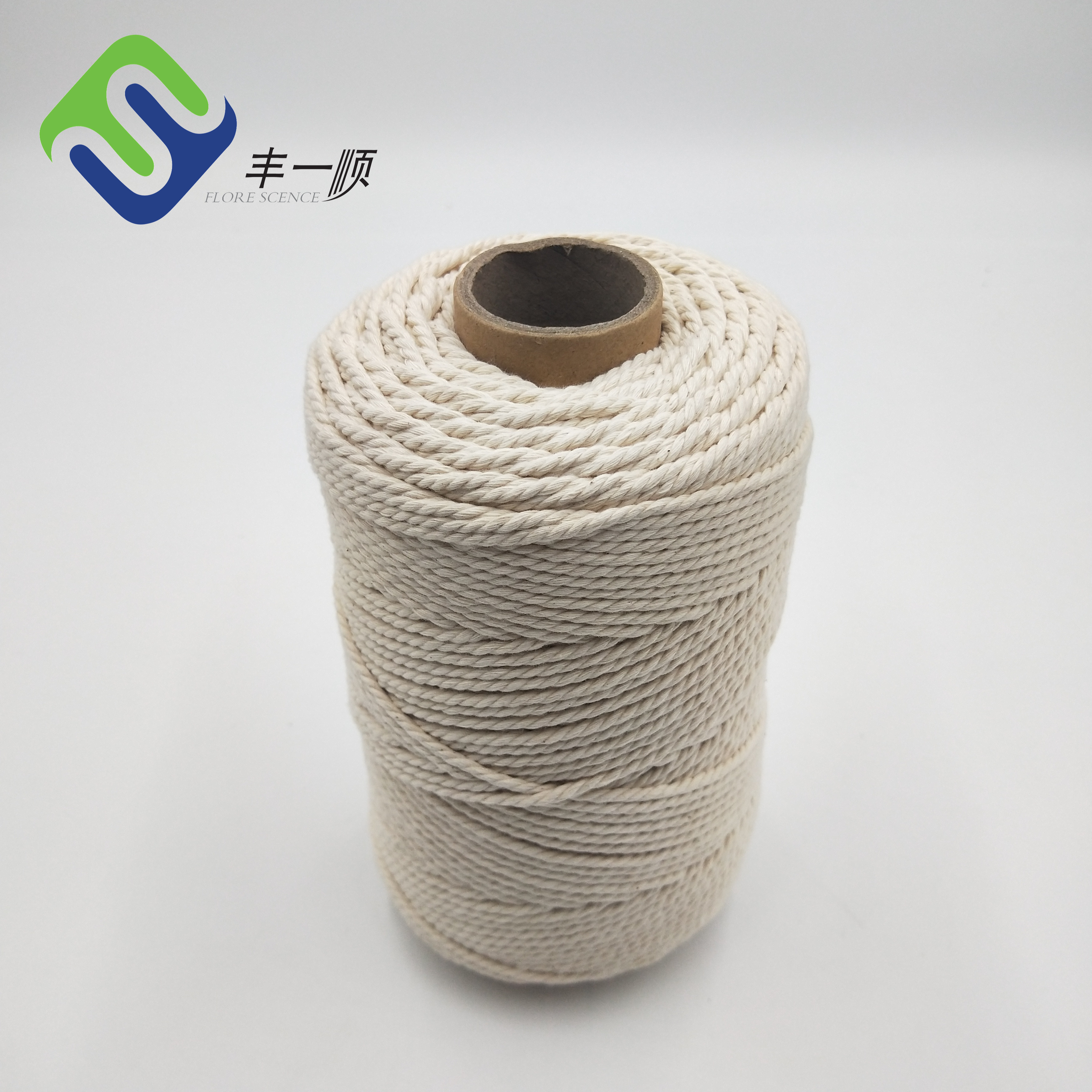 Leading Manufacturer for Double Braid Uhmwpe Rope - 3mm macrame cotton cord 3 strand natural cotton rope  – Florescence