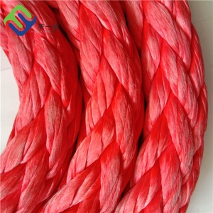 Red Color 20mmx100m 12 Strand UHMWPE Mooring Rope With High Strength