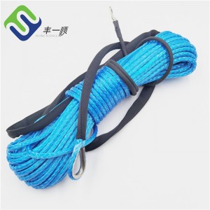 Syntetyske UHMWPE Winch Rope 10mm Electric Winch Rope 30m mei Hook