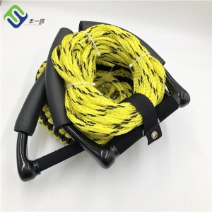 Yellow Color PE Hollow Braided Wakeboard Rope 10mmx22m