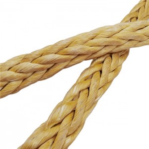 30mmx220m Yellow Color 12 Strand Spliced ​​UHMWPE Spectra Rope Hot Sale