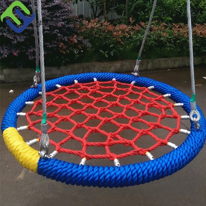 Super Lowest Price 180mm 6 Strands Stainless Steel Rope - Children Used Outdoor Playground Accessories 100cm Round Net Swing – Florescence
