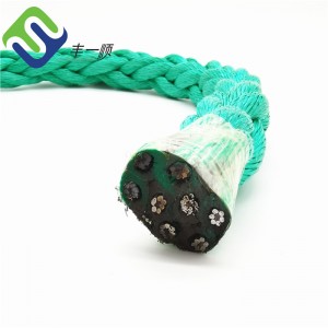 Deep Sea Cable Laying 8 Strand Polypropylene PP Combination Steel Core Rope