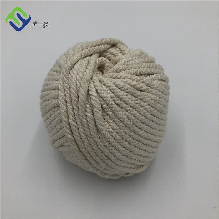 China Cheap price Manila Rope - 3 strand twist natural cotton woven rope with coil package  – Florescence