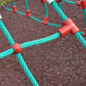 PP Polyester 6-strands reinforced combination playground rope for amusement park