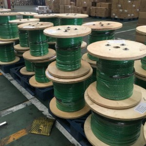 Recobriment de PU verd de 14 mm amb corda trenada armada per estirar cables