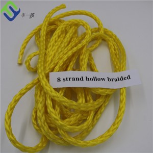 8 Strand PP or Polyethylene Hollow Braided Rope Use for packing ropes