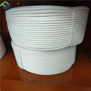 White 10mm 3 strand twisted nylon rope for boat use