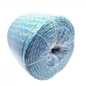 Yellow/Blue Color 6mmx400m Polypropylene Split film twine PP Telstra Rope With High MBL