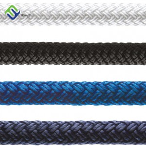Blue Color 12mmx220m Double Braided Nylon Marine Yatch Rope With High Breaking Strength