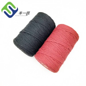 Hot sale 3/4 strand colored twisted macrame cotton craft rope