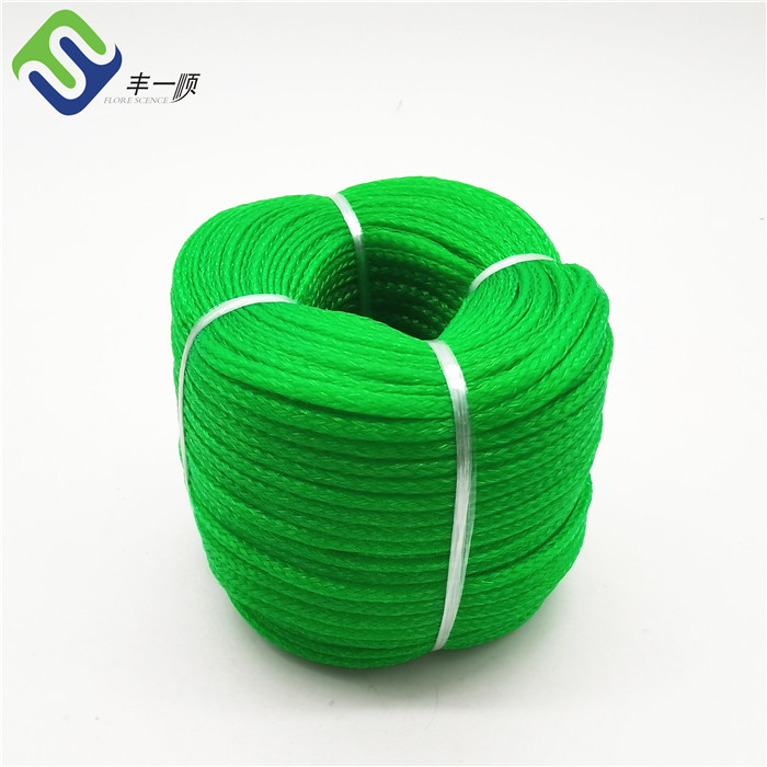 China 16 Strand Hollow Braided Green Color 10mm/16mm PE Polyethylene Rope  Made in China factory and manufacturers