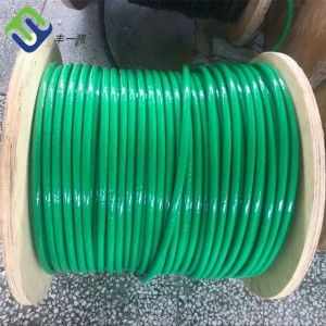 Recobriment de PU verd de 14 mm amb corda trenada armada per estirar cables