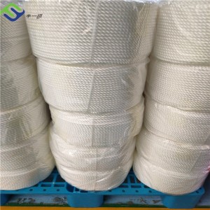White 10mm 3 strand twisted nylon rope for boat use