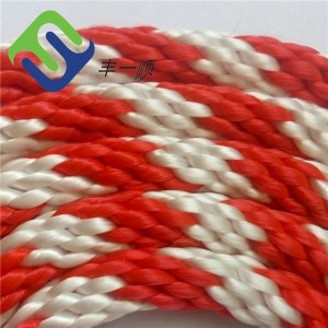 Green and White Color 12mmx100m Polyester Solid Braided Rope Made in China