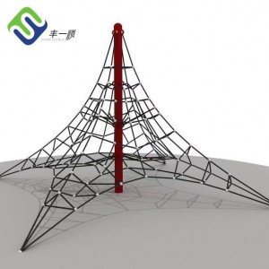 Rede de corda de pirâmide de 7 m * 7 m * 4 m de altura para escalada em playground ao ar livre