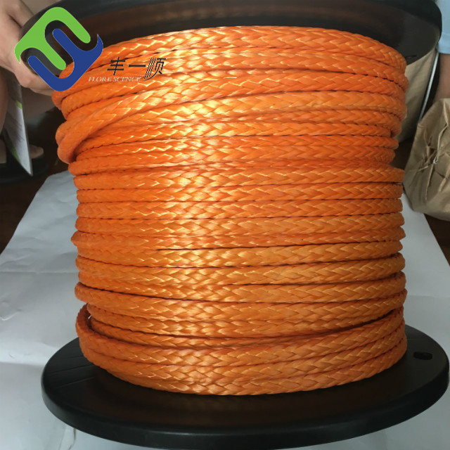 Factory made hot-sale Mooring Rope For Shipping - Orange ATV Winch Line 6mm Synthetic UHMWPE Rope 100m Length  – Florescence