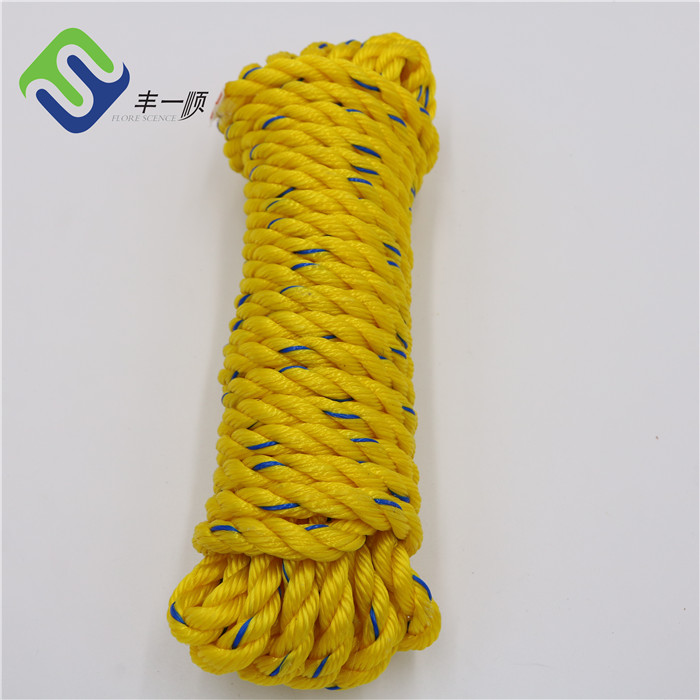 Factory wholesale Flat Aramid Ropes - Yellow 4mm 3 strand high density twisted PE polyethylene packing rope  – Florescence