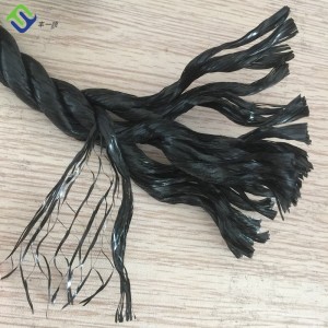 Black Polypropylene Net Split Film Rope With Customized Size and Packing