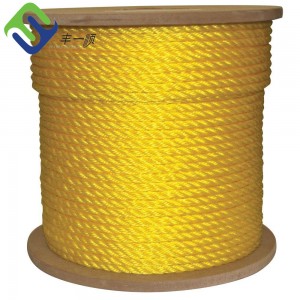 Sárga színű 3 szál csavart PP polipropilén kötél