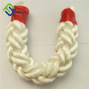 8 Strand Marine Ropes White Color Nylon Multifilament Mooring Rope