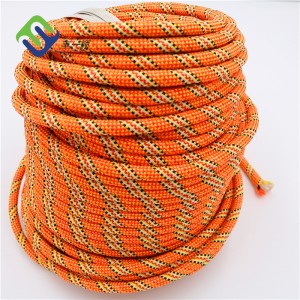 10mm Static Polyester 3/8 Inch Rock Climbing Safety Rope With Carabiner