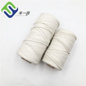 3 mm Makramee-Baumwollschnur. 3-strängiges natürliches Baumwollseil