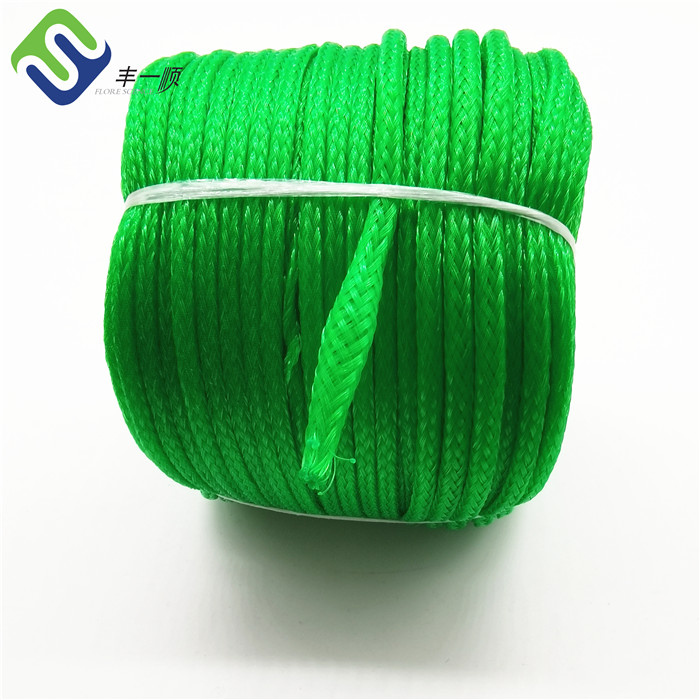 China 4mm PE Hollow Braided Packing Rope Green Color With High UV Resistance  factory and manufacturers
