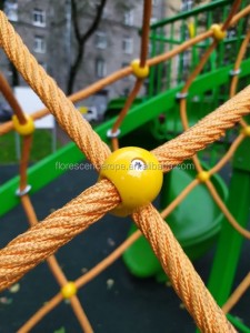 Panlabas na Kagamitang Aluminum Cross Rope Connector Rope Fastener Para sa Playground Climbing Net