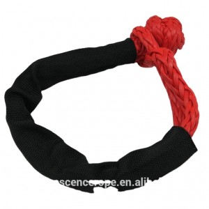 car tow rope adjustable UHMWPE soft rope shackle with loop knot