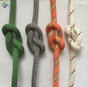 Black 10mm Rock Climbing Static Rope With Carabiner at each end