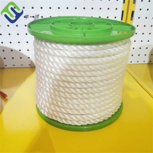 Polyester 3 Strand Twisted Rope 12mm White Black Color