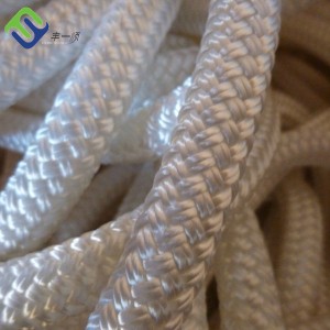 Corde d'amarrage tressée en nylon tressé en nylon de couleur blanche