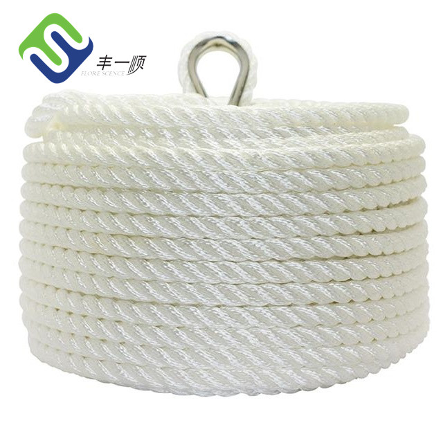 Europe style for Nylon Rope - White Nylon 3 strand twisted rope  – Florescence