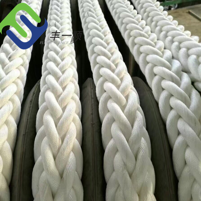 Fast delivery Packaging Rope - 60mm White 12 strand Polyester rope for marine  – Florescence