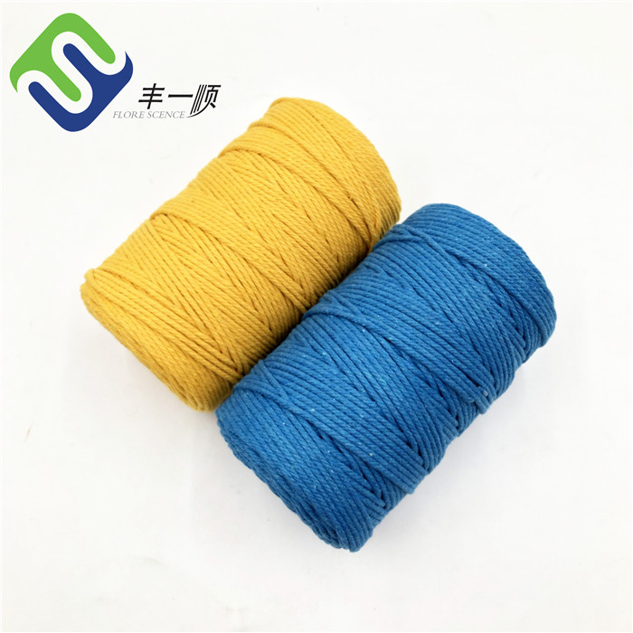 8 Year Exporter Synthetic Rope Winch - Hot sale 3/4 strand colored twisted macrame cotton craft rope  – Florescence