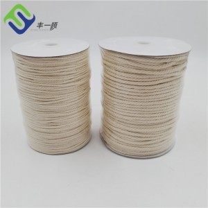 3 Strand 4 Strand Twisted Cotton Rope 3mm 4mm With Customized Packing