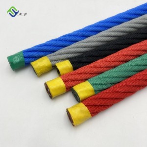 16mm Polyester Combination Steel Wire Playground Rope 500m សម្រាប់លក់