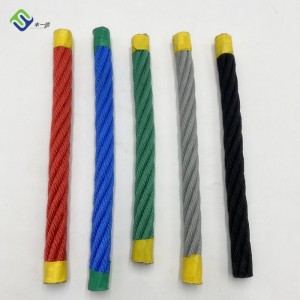 Outdoor Playground 6 Strand 16mm Reinforced Polyester Steel Core Combination Rope