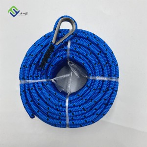 5mmx30m blå färg PP multifilament flätat rep med en fingerborg