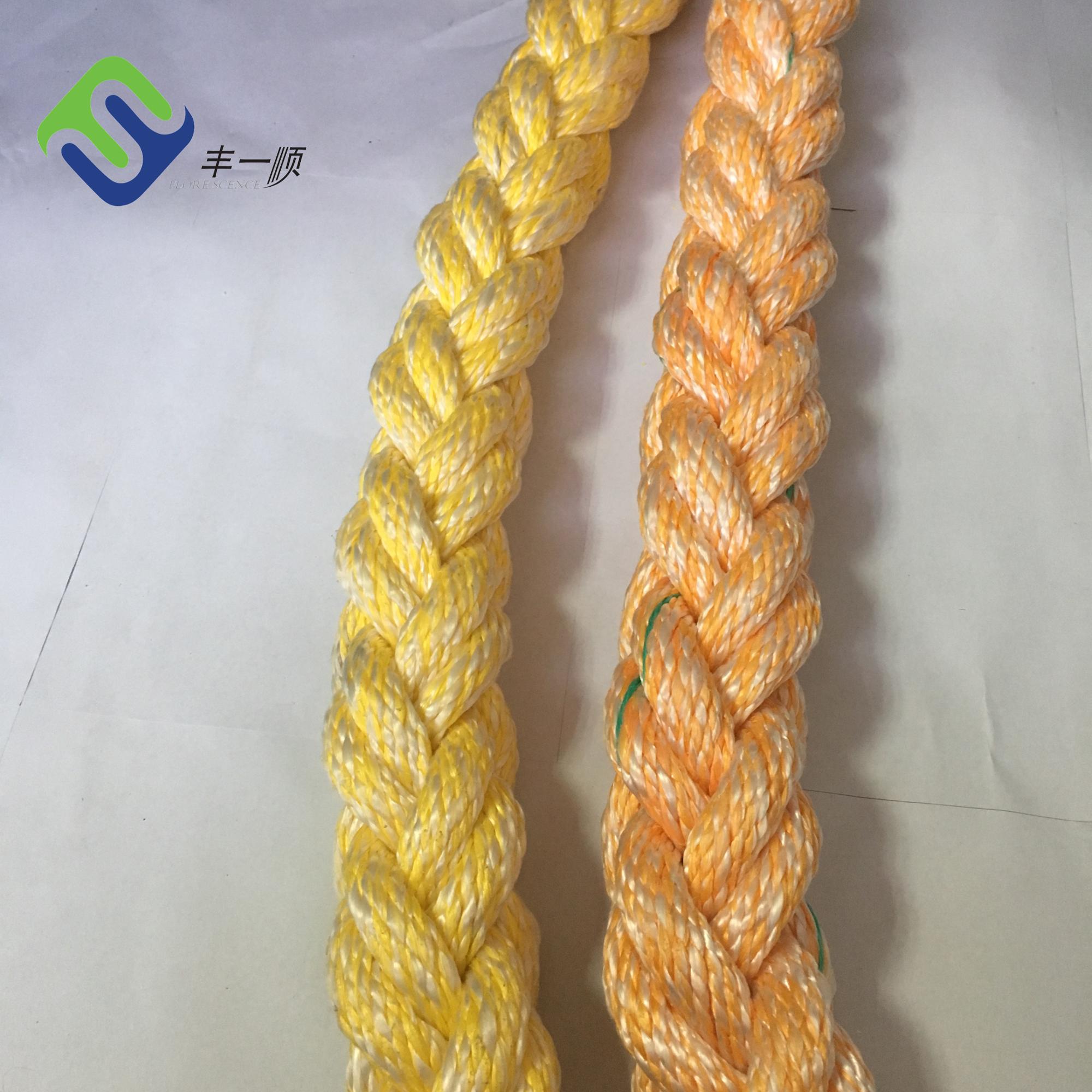 Wholesale Price China Uhmwpe Braided Rope - Yellow Marine mooring 8 strand PP and Polyester mixed rope for sale  – Florescence