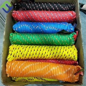 5mmx30m 16 Strands PP Braided Rope with Black Color