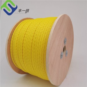 Yellow Color 5mmx200m Hollow Braided 8 Strand Type Polyethylene PE Hollow Rope Made in China