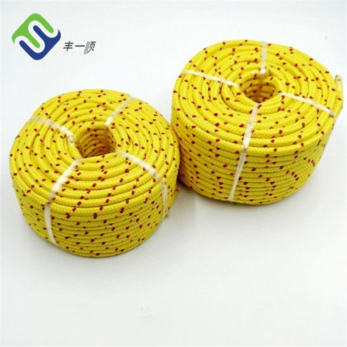 Factory Outlets 5mm Cotton Rope - 9mmx220m Yellow Color PP Multifilament rescue Rope With Red String – Florescence