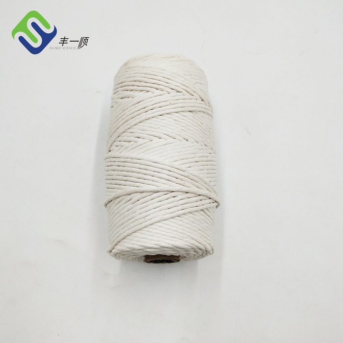 Personlized Products 3 Strands Twisted Rope - Hot sale 3mm 100% natural single twisted cotton rope for macrame rope  – Florescence