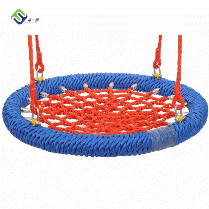 Factory wholesale 4 Strands Twisted Rope - 100cm Red and Blue Color Round Bird Nest Swing – Florescence