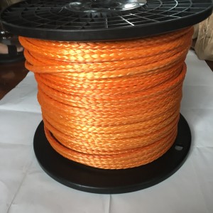 Orange Color 12mm 12 Strand uhmwpe braided winch rope with high strength
