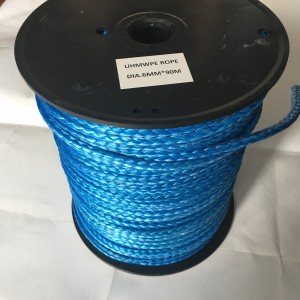 Black Color UHMWPE Braided Rope 16mmx220m with High Strength