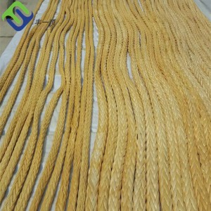 UHMWPE Marine Mooring Vessel Rope 56mmx220m with Yellow Color